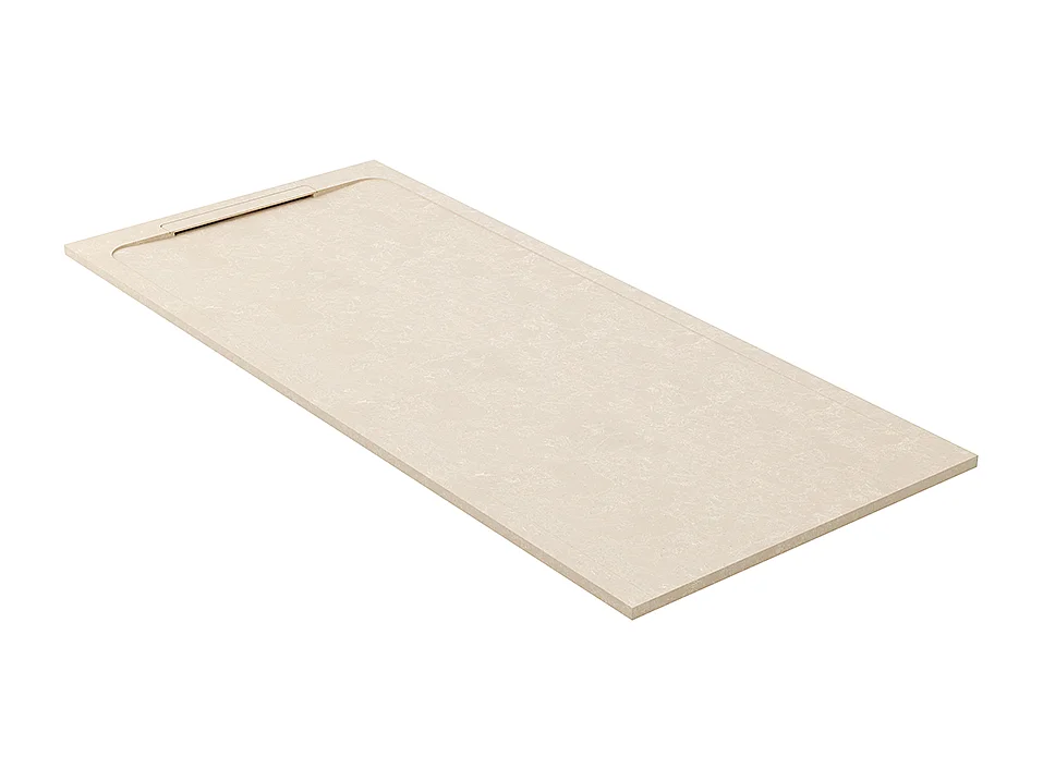 Receveur de douche en pierre naturelle extra plat à poser 70x90cm - beige marbre - ORIGINE