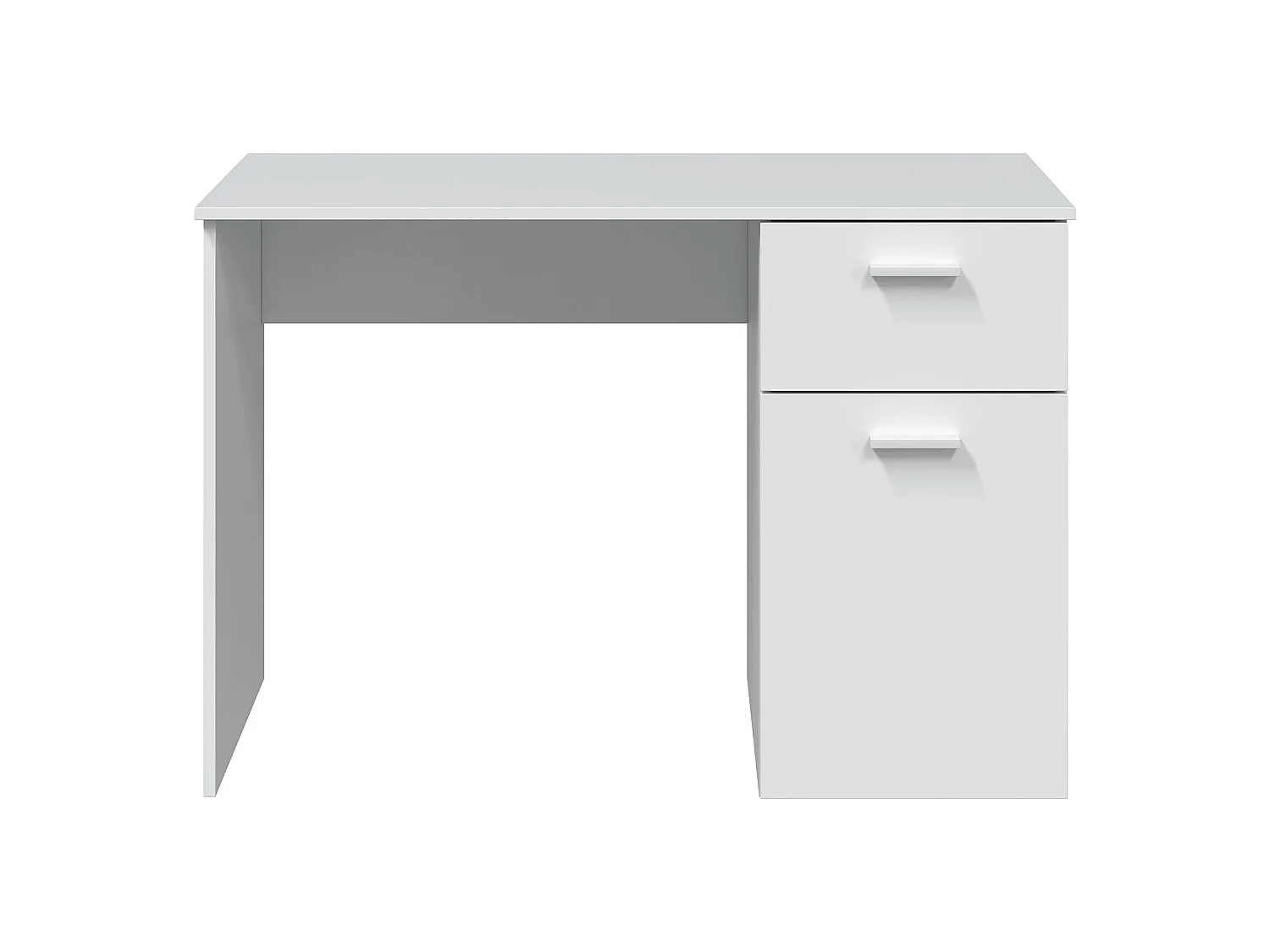 Bureau en mélaminé coloris blanc artik - Hauteur 73 x Longueur 108 x Profondeur 50 cm