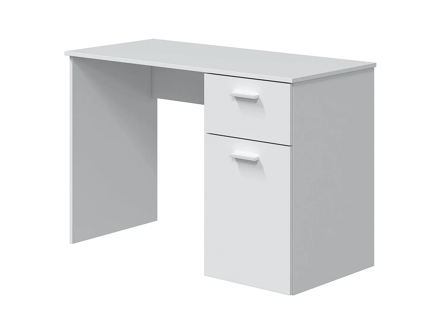 Bureau en mélaminé coloris blanc artik - Hauteur 73 x Longueur 108 x Profondeur 50 cm