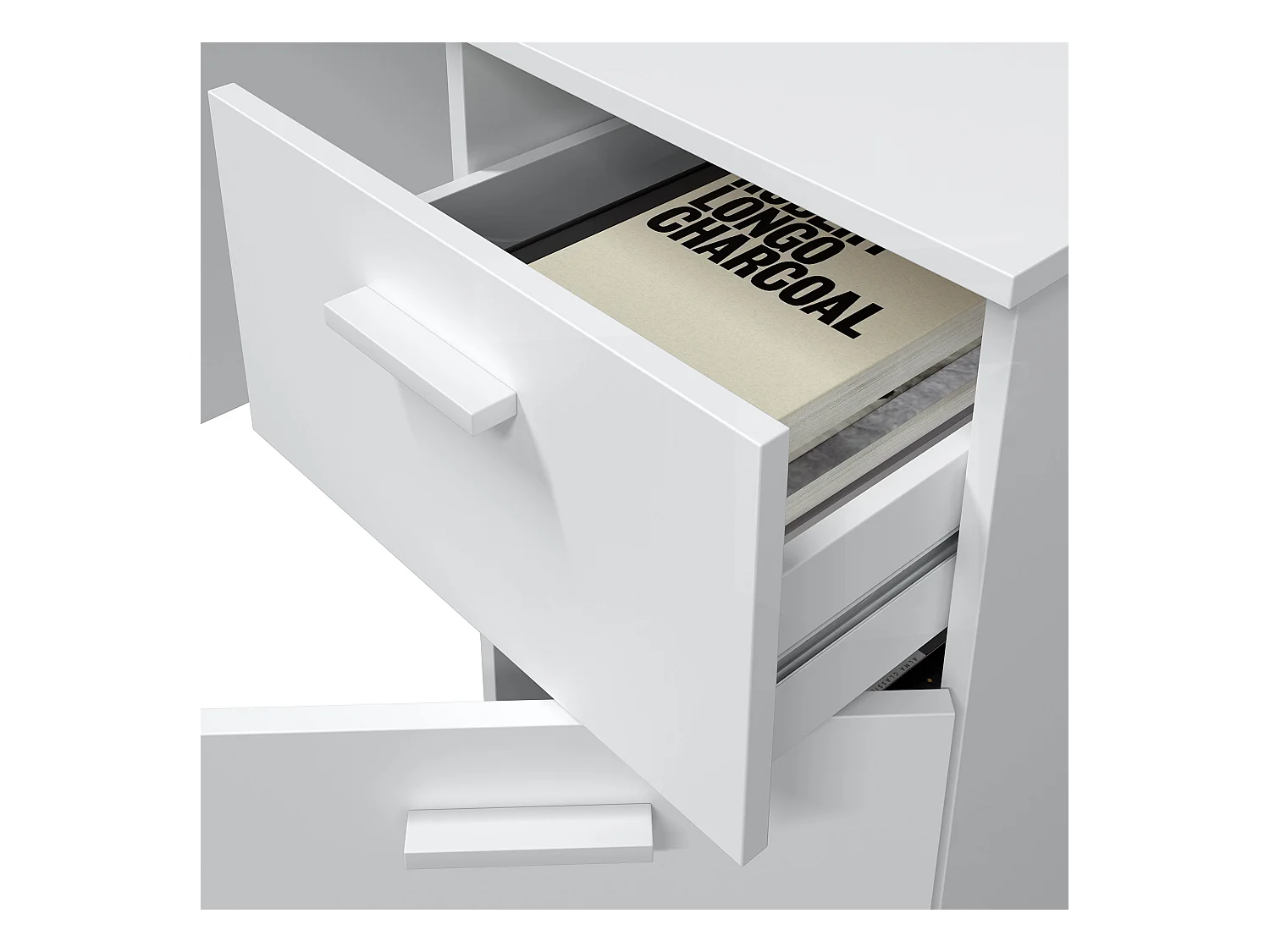Bureau en mélaminé coloris blanc artik - Hauteur 73 x Longueur 108 x Profondeur 50 cm