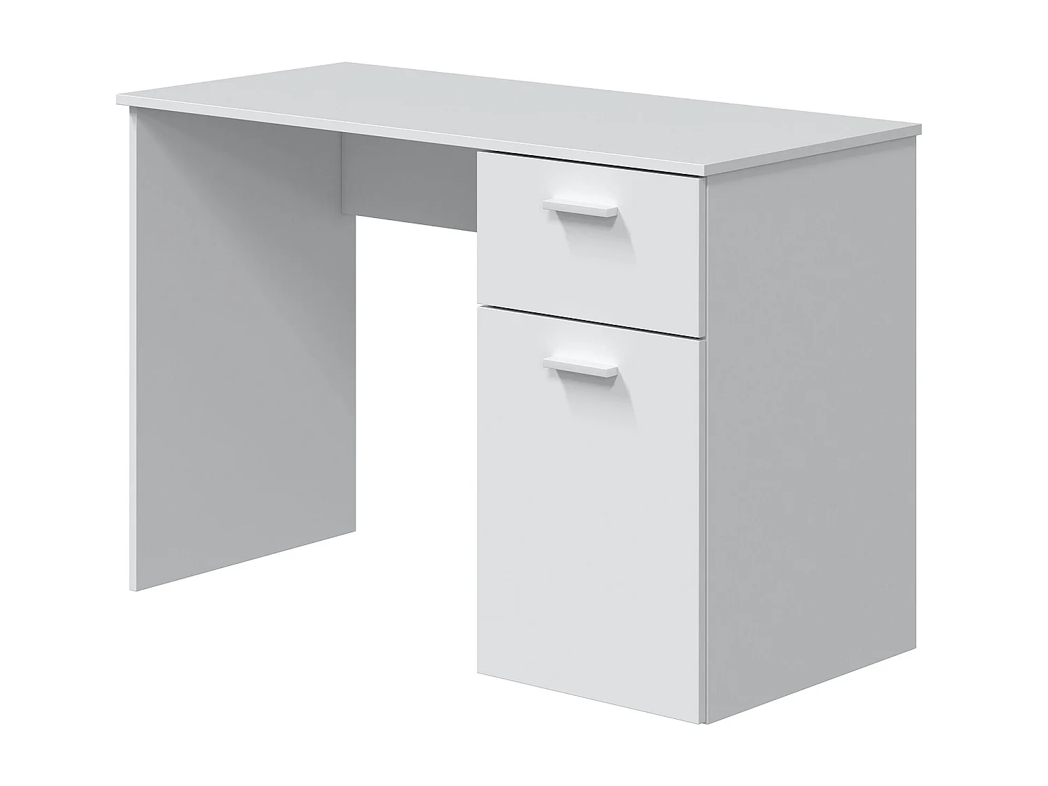 Bureau en mélaminé coloris blanc artik - Hauteur 73 x Longueur 108 x Profondeur 50 cm
