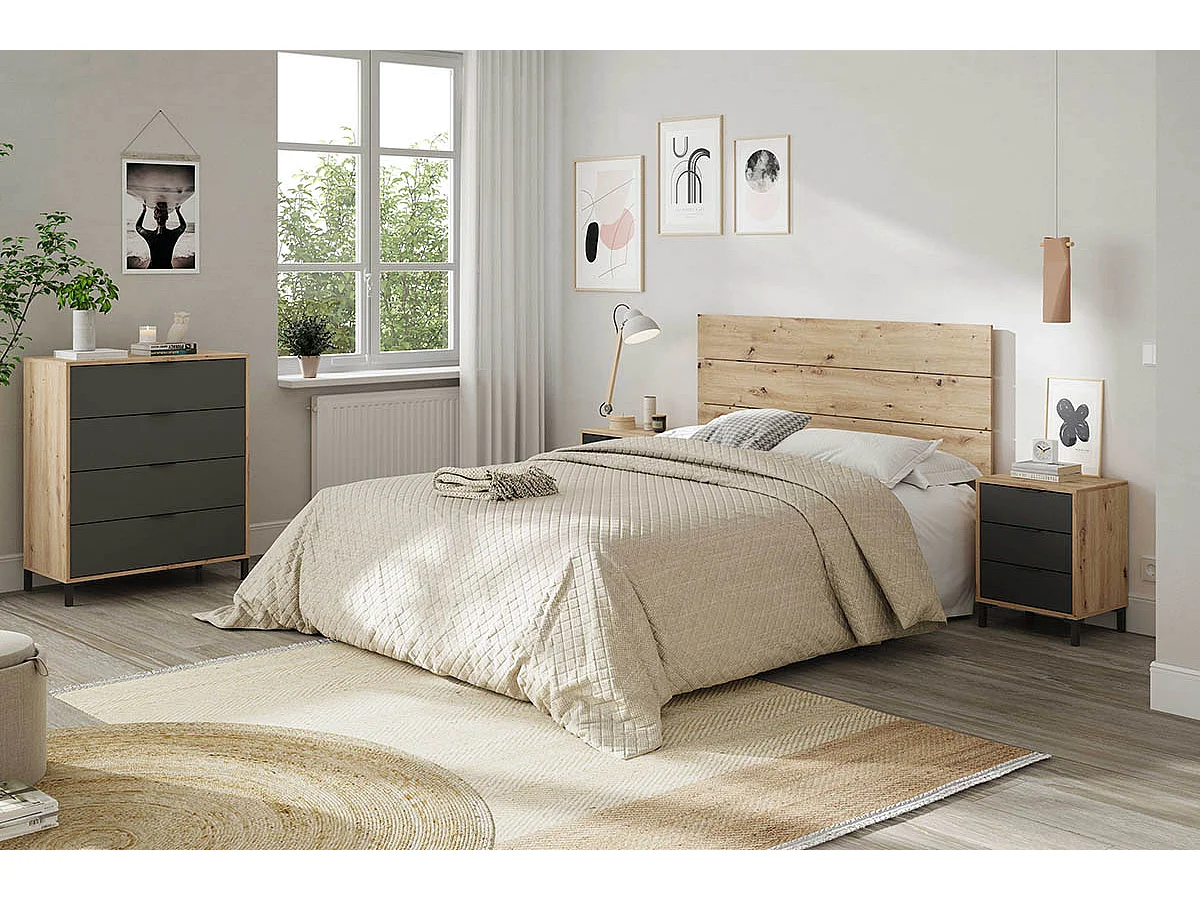 Bureau réversible en mélaminé coloris blanc artik gris anthracite - Hauteur 144 x Longueur 120 x Profondeur 53 cm