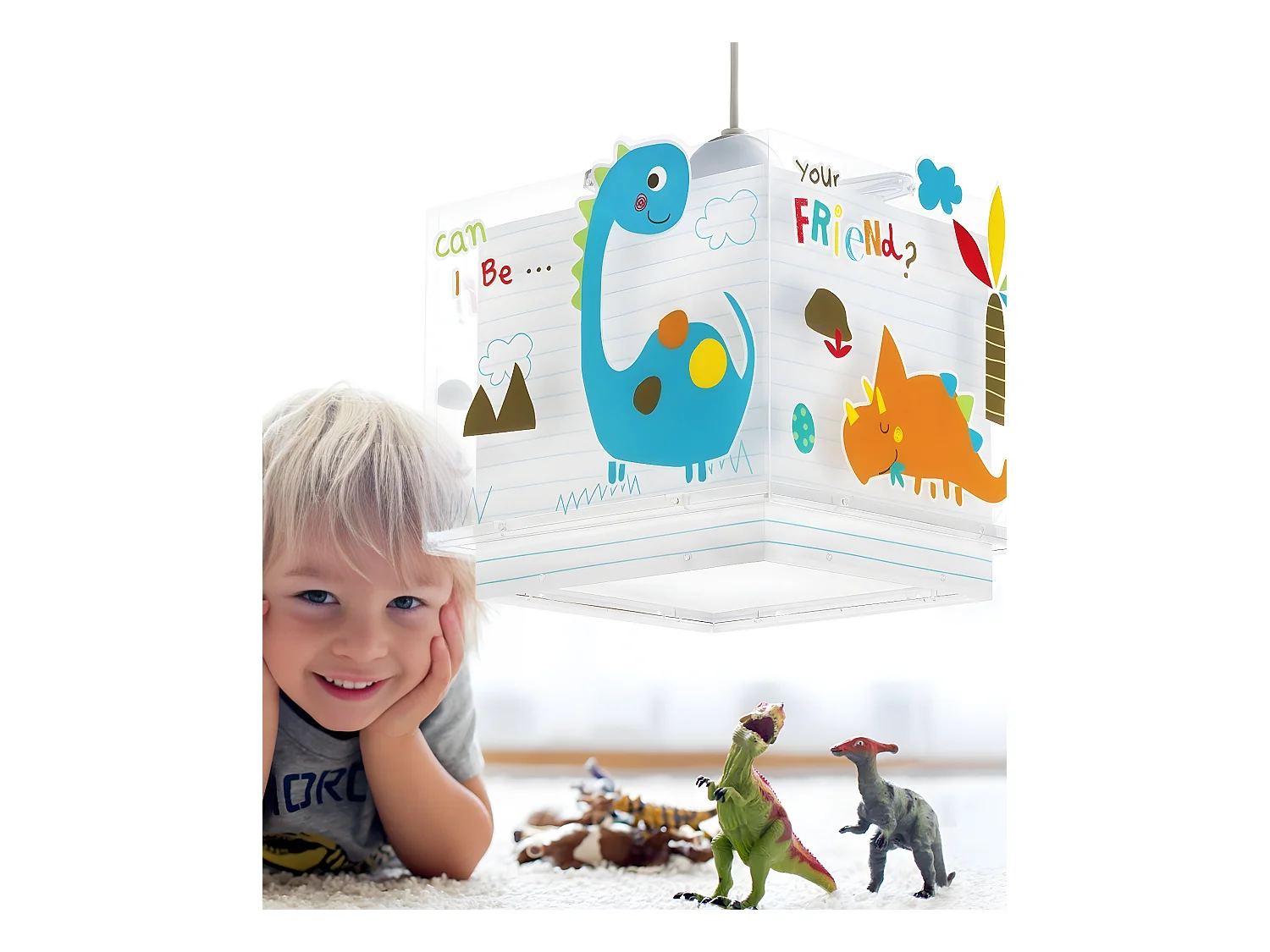 Lustre et lampe suspension enfant Dinos Dinosaures