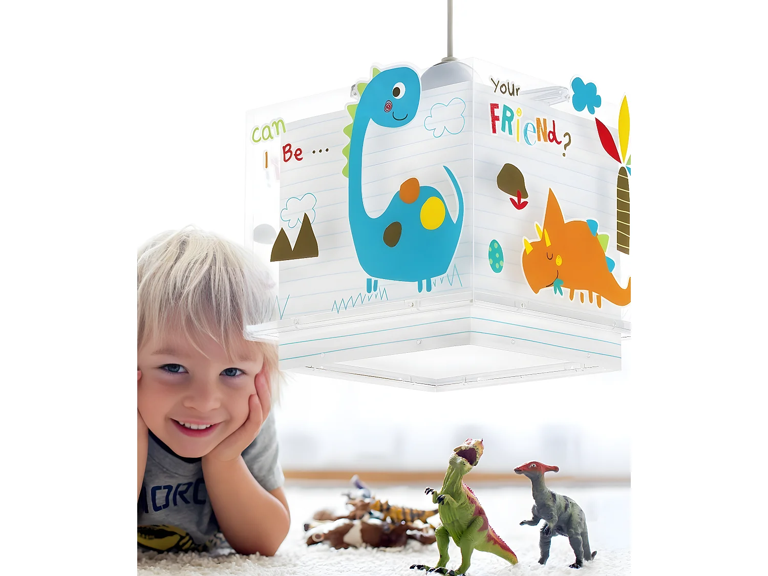 Lustre et lampe suspension enfant Dinos Dinosaures