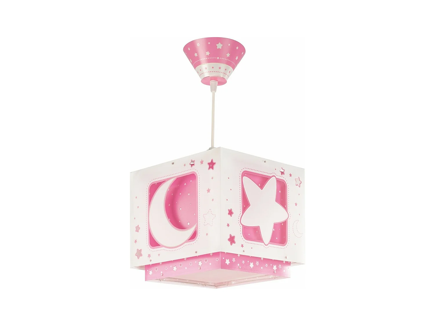 Lámpara infantil de techo Moonlight Luna y Estrellas rosa | DALBER