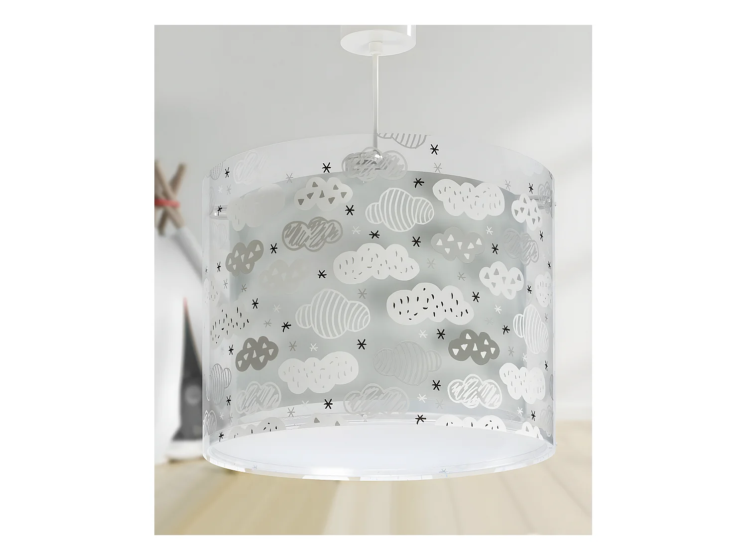 Lámpara infantil de techo colgante Clouds Nubes gris | DALBER