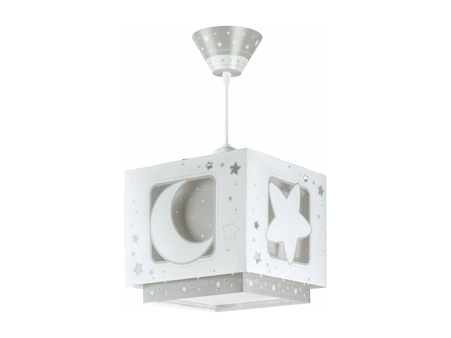 Lustre et lampe suspension enfant Moonlight lune et étoiles gris
