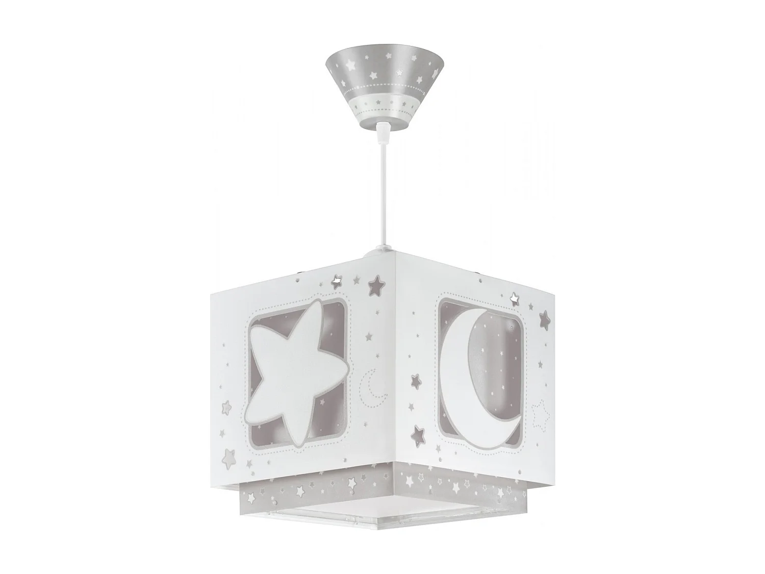 Lustre et lampe suspension enfant Moonlight lune et étoiles gris
