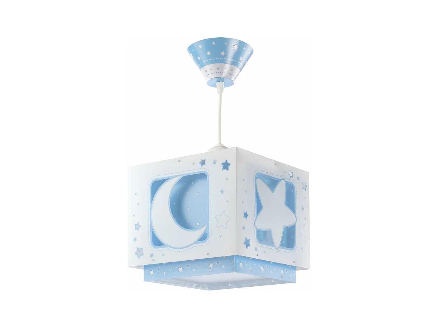 Lustre et lampe suspension enfant Moonlight lune et étoiles bleu