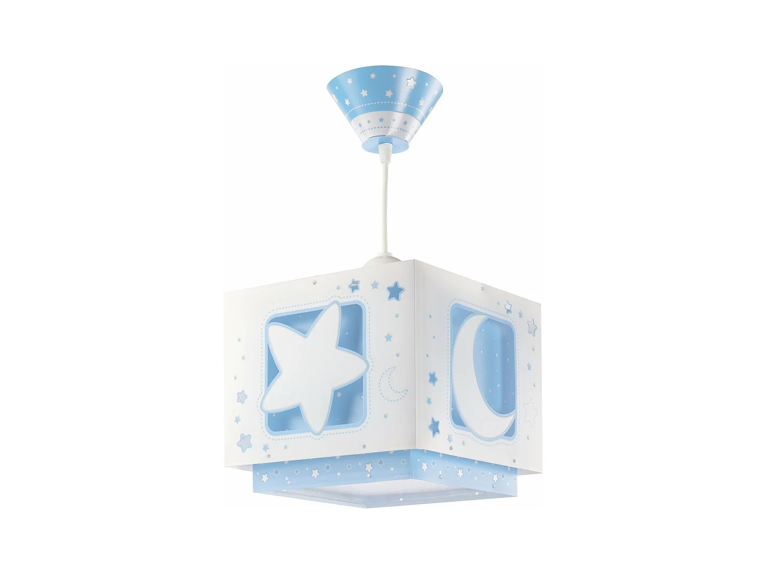 Lustre et lampe suspension enfant Moonlight lune et étoiles bleu