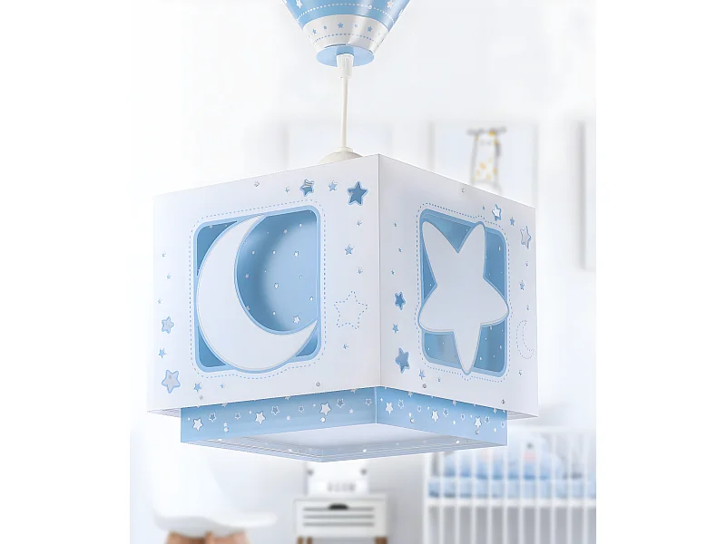 Lampadario per camerette bambini Moonlight Luna Stelle blu | DALBER