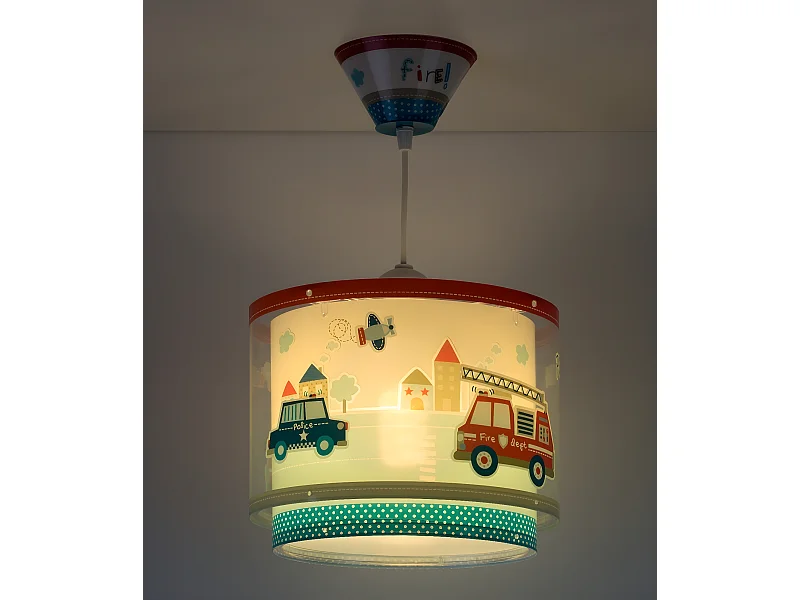 Lustre et lampe suspension enfant Police et Pompiers