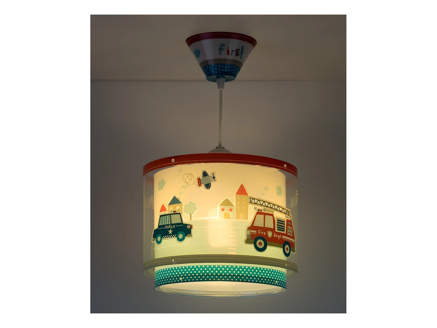 Lustre et lampe suspension enfant Police et Pompiers