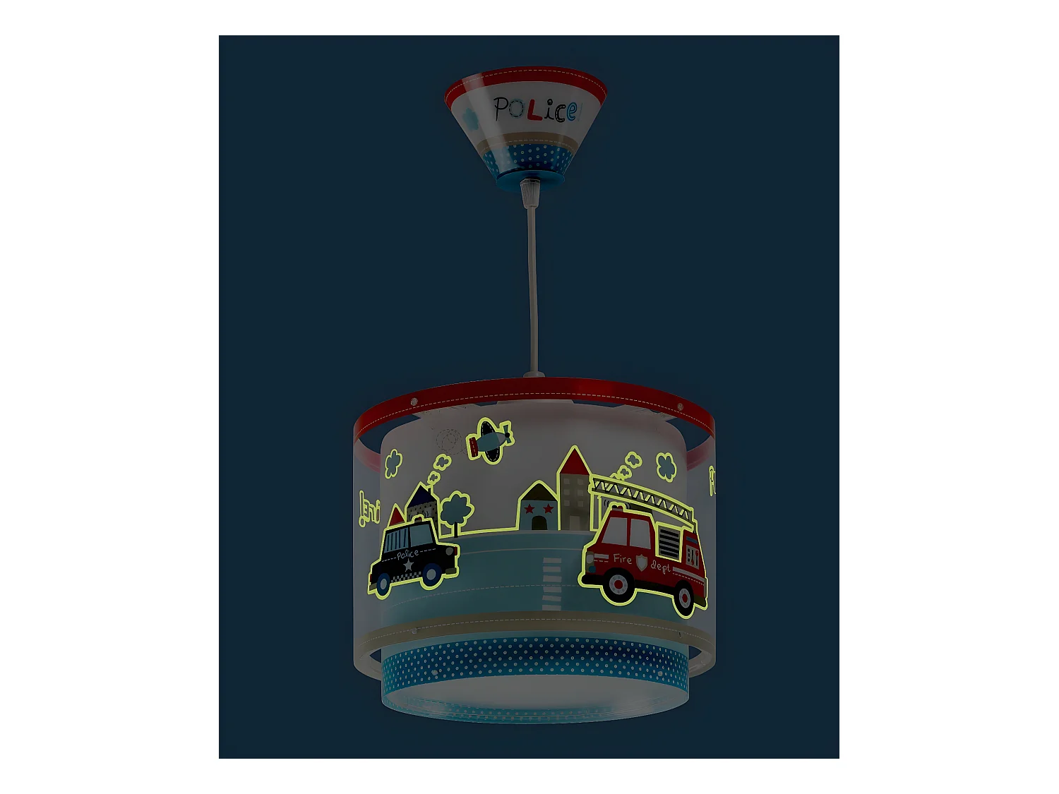 Lustre et lampe suspension enfant Police et Pompiers