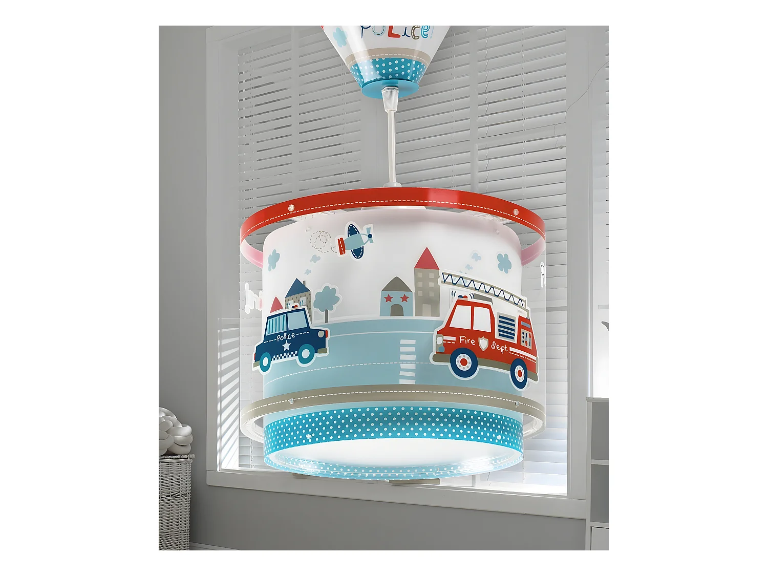 Lustre et lampe suspension enfant Police et Pompiers