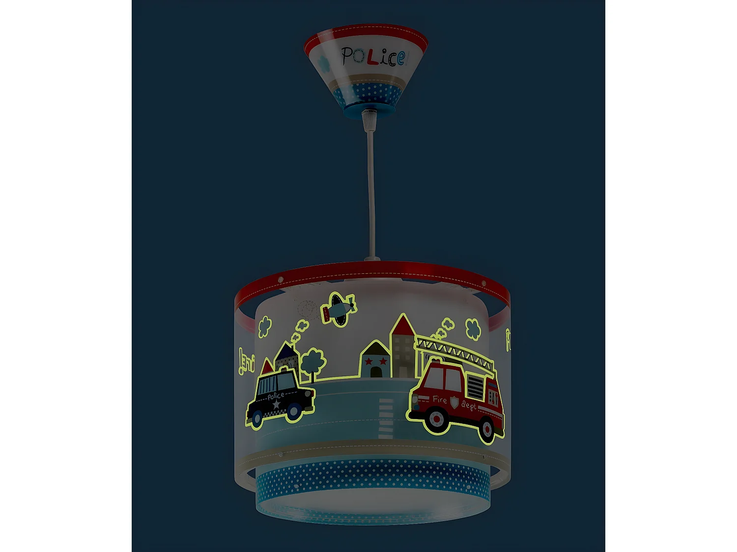 Lustre et lampe suspension enfant Police et Pompiers
