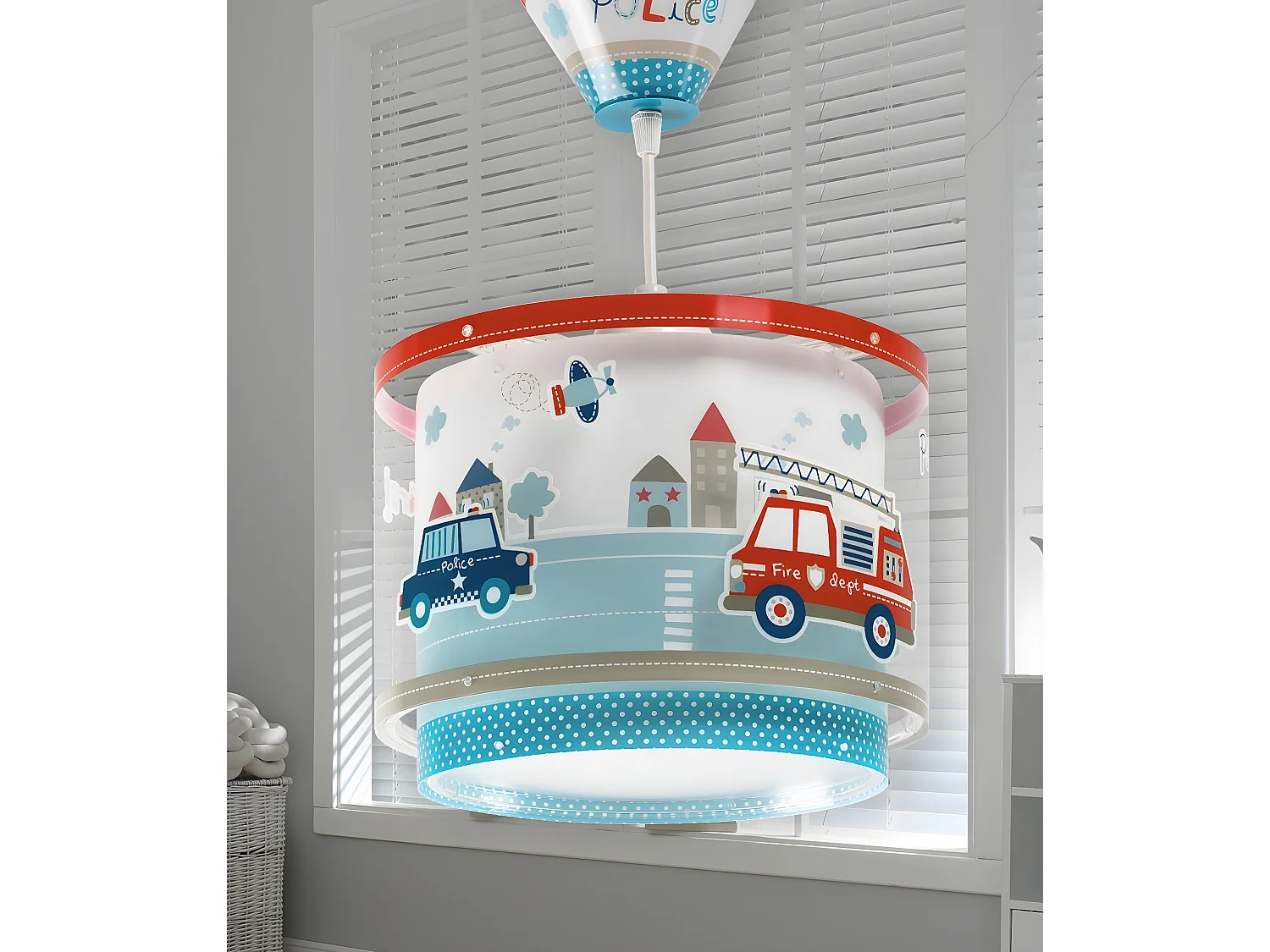 Lustre et lampe suspension enfant Police et Pompiers