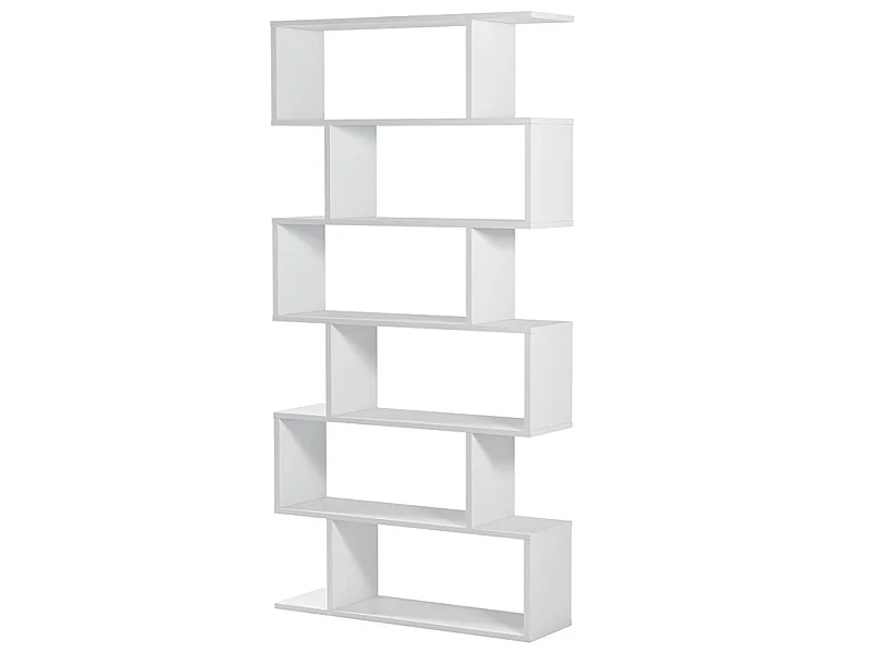Etagère polyvalente en panneau de particules mélaminé coloris blanc mat - Hauteur 192 x Longueur 80 cm x Profondeur 24 cm