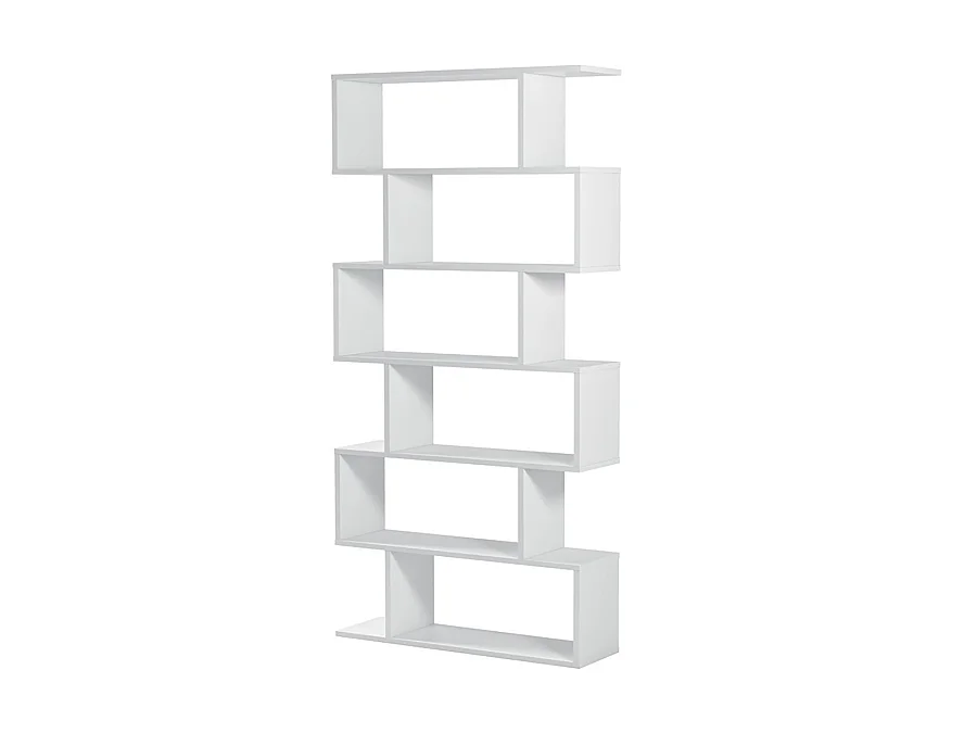 Etagère polyvalente en panneau de particules mélaminé coloris blanc mat - Hauteur 192 x Longueur 80 cm x Profondeur 24 cm