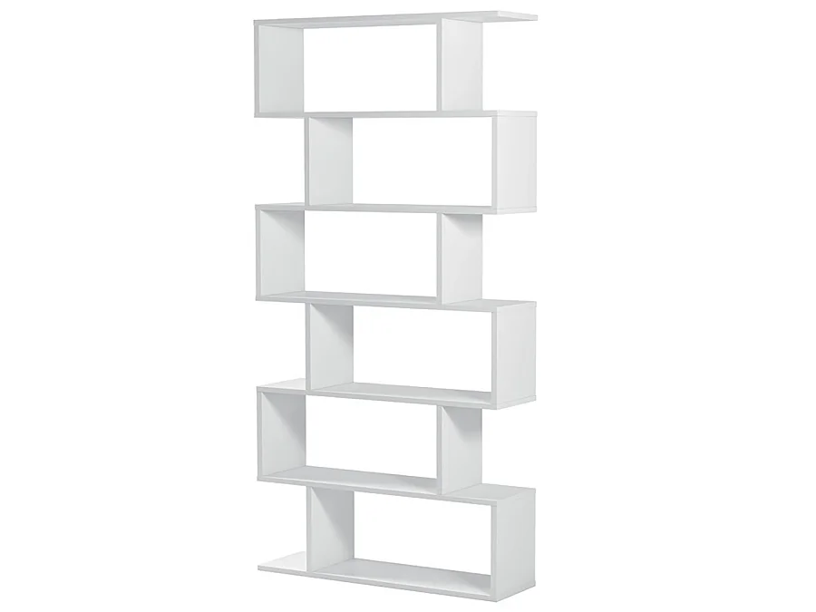 Etagère polyvalente en panneau de particules mélaminé coloris blanc mat - Hauteur 192 x Longueur 80 cm x Profondeur 24 cm