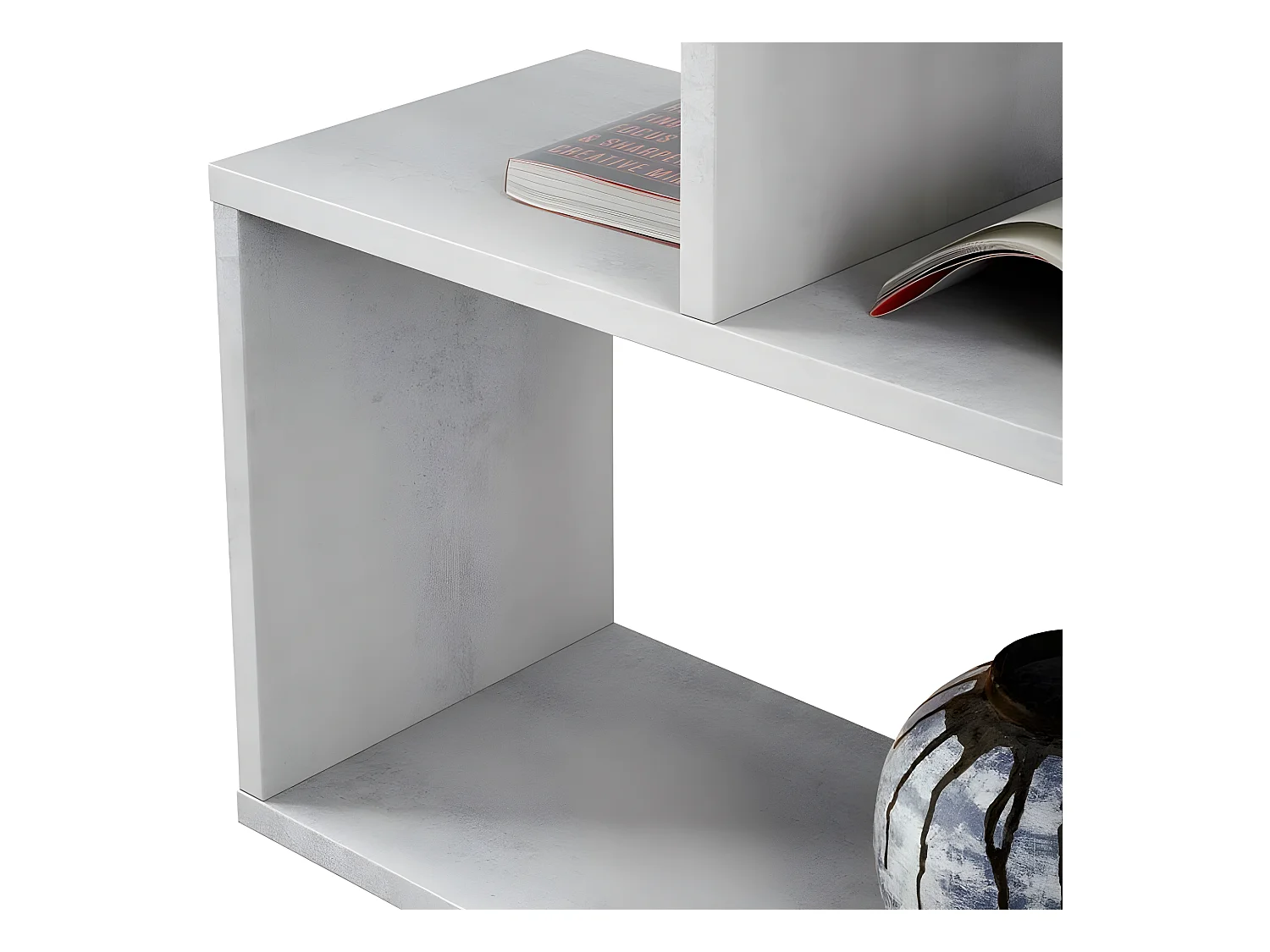 Etagère polyvalente en panneau de particules mélaminé coloris gris béton - Hauteur 192 x Longueur 80 cm x Profondeur 24 cm