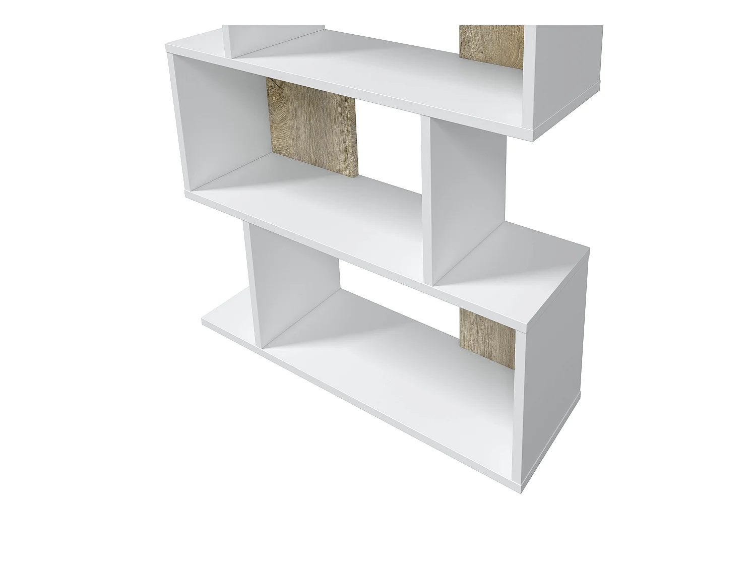 Etagère polyvalente en panneau de particules mélaminé coloris blanc artik/chêne - Hauteur 192 x Longueur 80 cm x Profondeur 24 cm