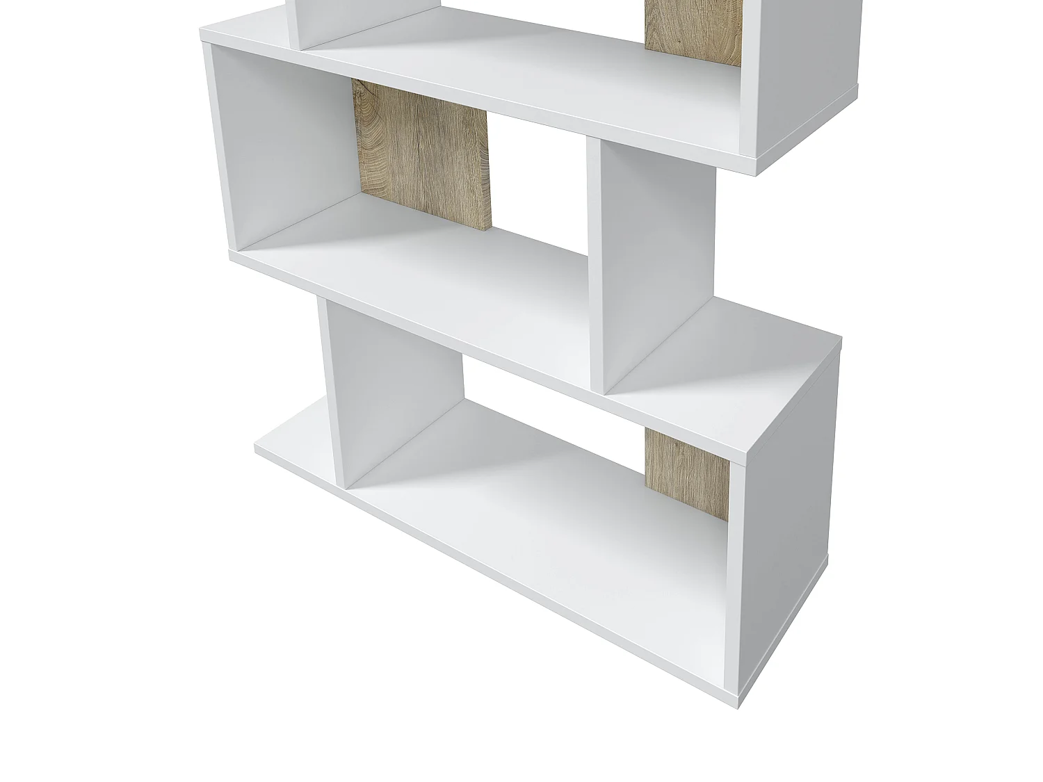 Etagère polyvalente en panneau de particules mélaminé coloris blanc artik/chêne - Hauteur 192 x Longueur 80 cm x Profondeur 24 cm