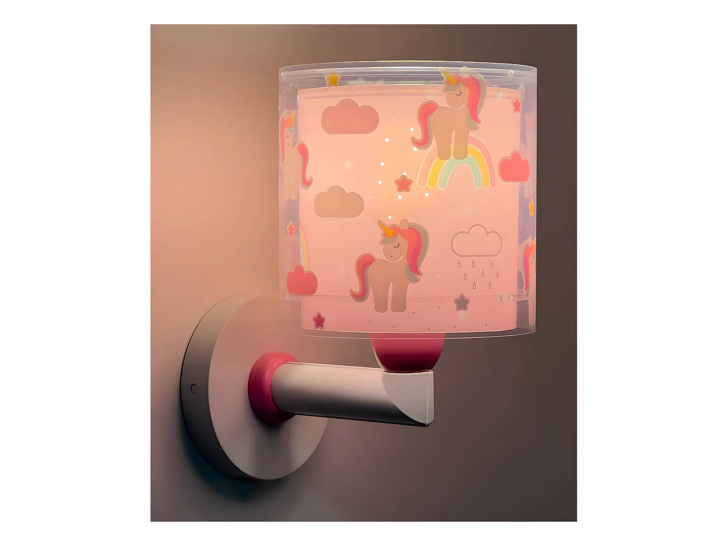 Lámpara Aplique de pared infantil Unicorns unicornios rosa | DALBER