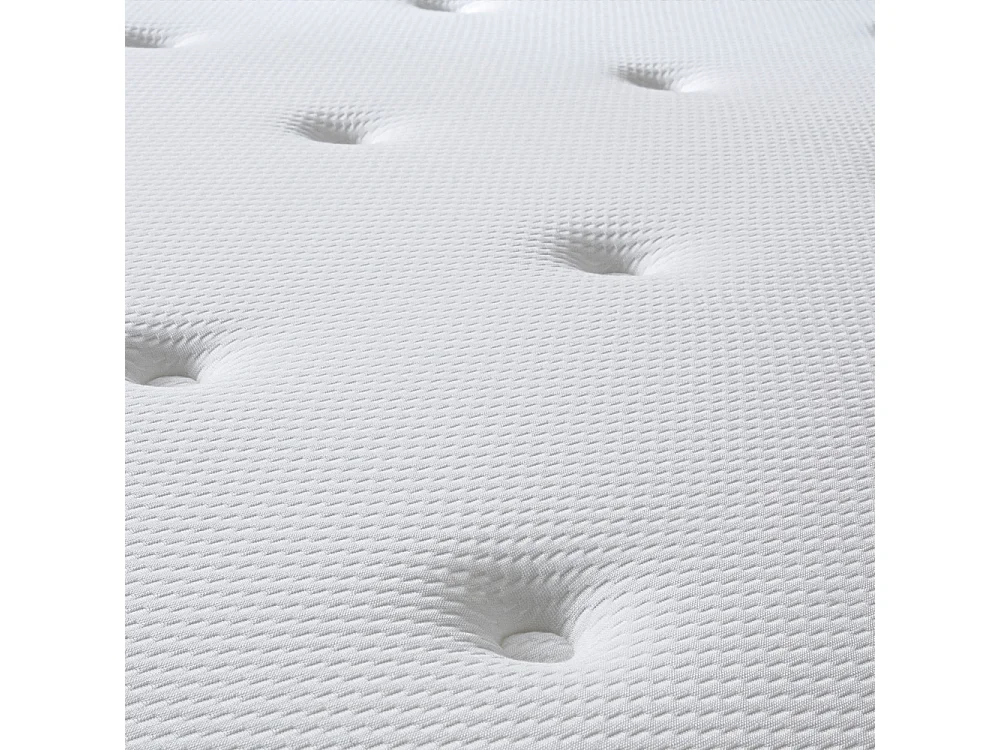 Ensemble Matelas Emeraude Mousse Accueil mémoire moelleux 24 cm et Sommier Bois Blanc - 160x200cm