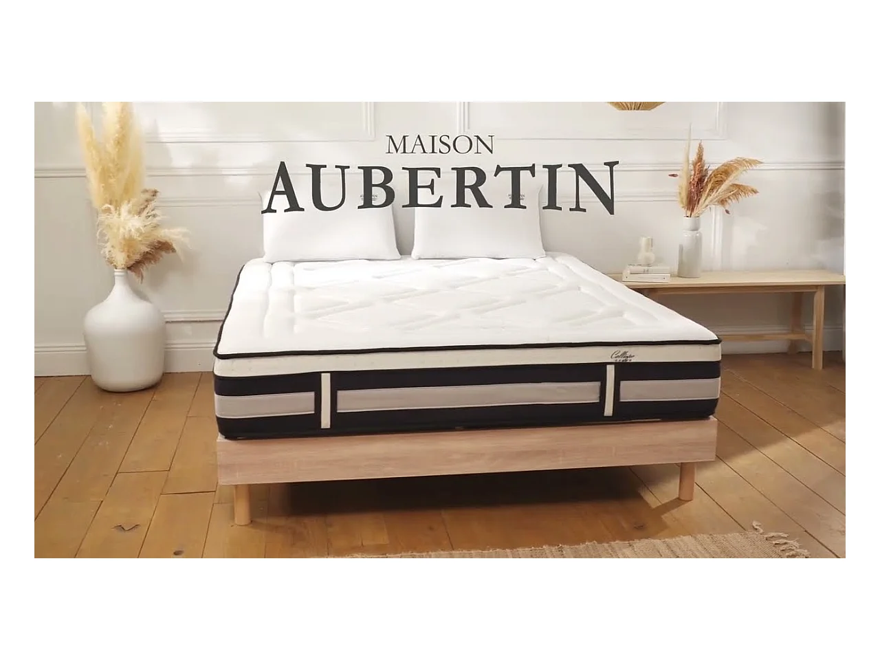 Matelas Calliope Mousse Haute densité Accueil Mémoire de forme et sommier kit bois - 160 x 200 cm