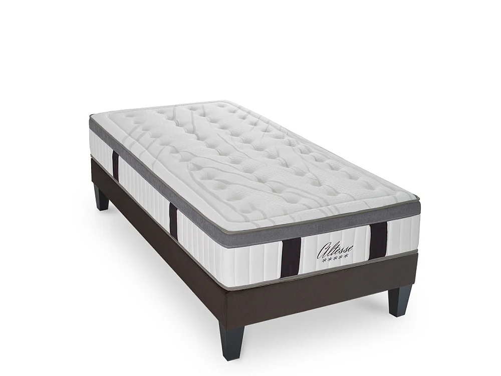 Ensemble Altesse 90x190 cm + sommier en kit - Mousse HD mémoire - Ép. 26 cm