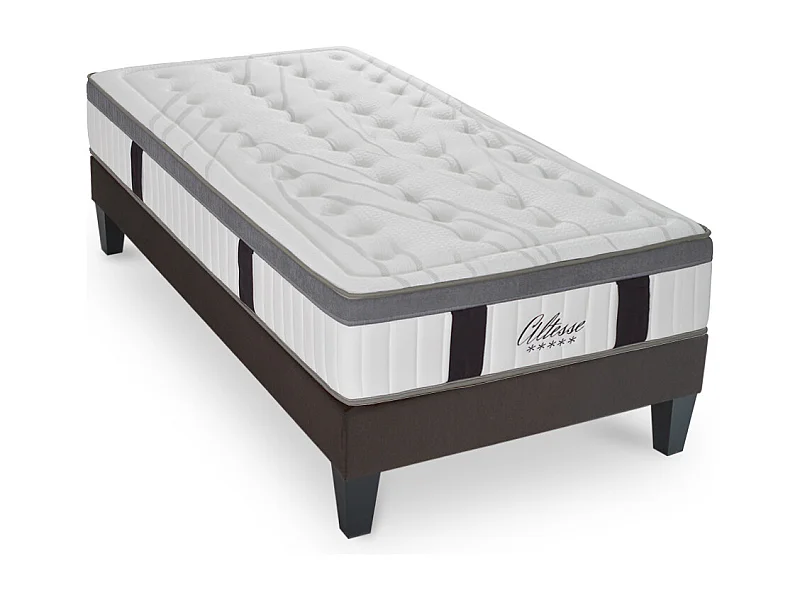 Ensemble Matelas Altesse Mousse  Accueil Mémoire de Forme Ferme et sommier en kit 90x190cm