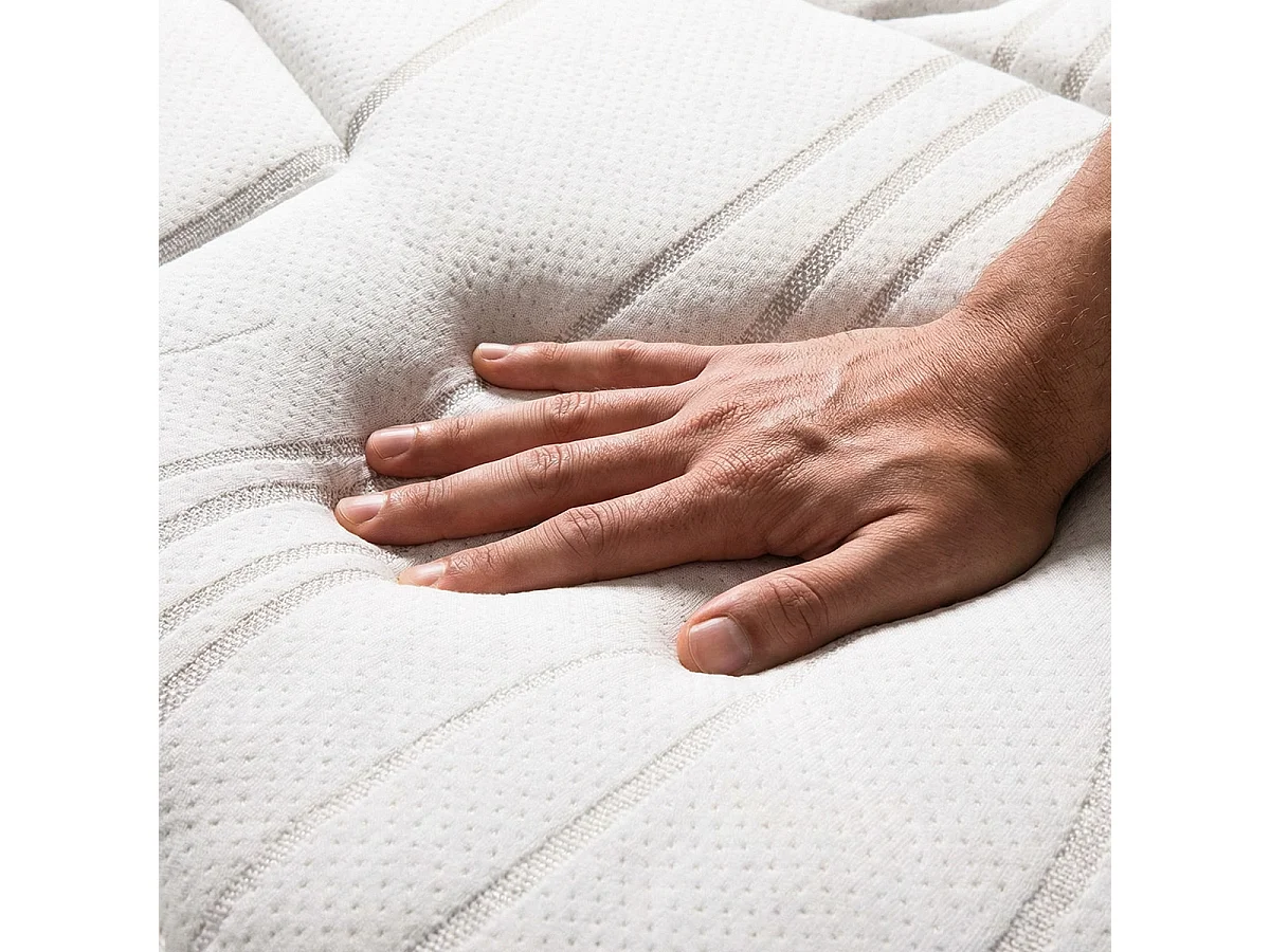 Ensemble Dolce Vita 140x190 cm + sommier bois - Ressorts + mémoire - Ép. 28 cm