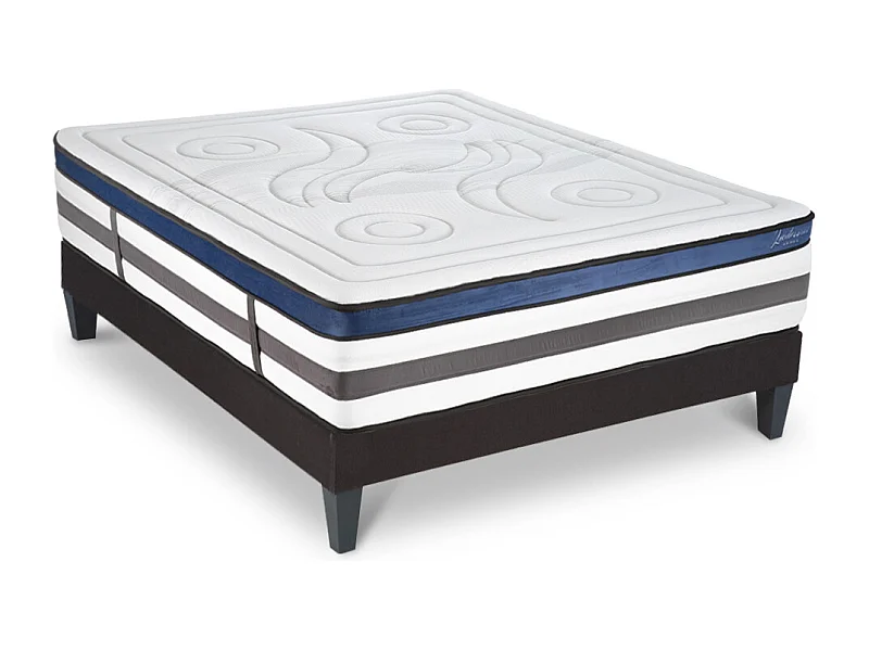 Ensemble Matelas Quintessence accueil mémoire de forme - 30cm + sommier - 200x200 cm