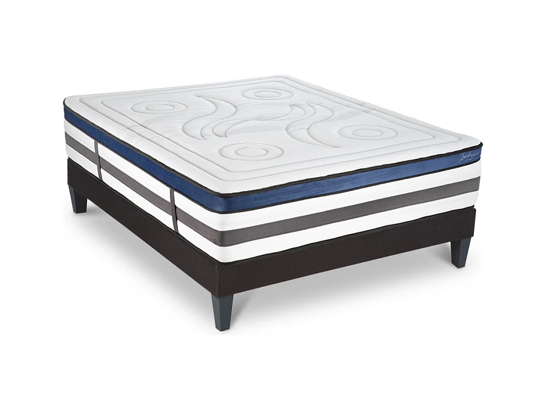 Ensemble Matelas Quintessence accueil mémoire de forme - 30cm + sommier - 200x200 cm