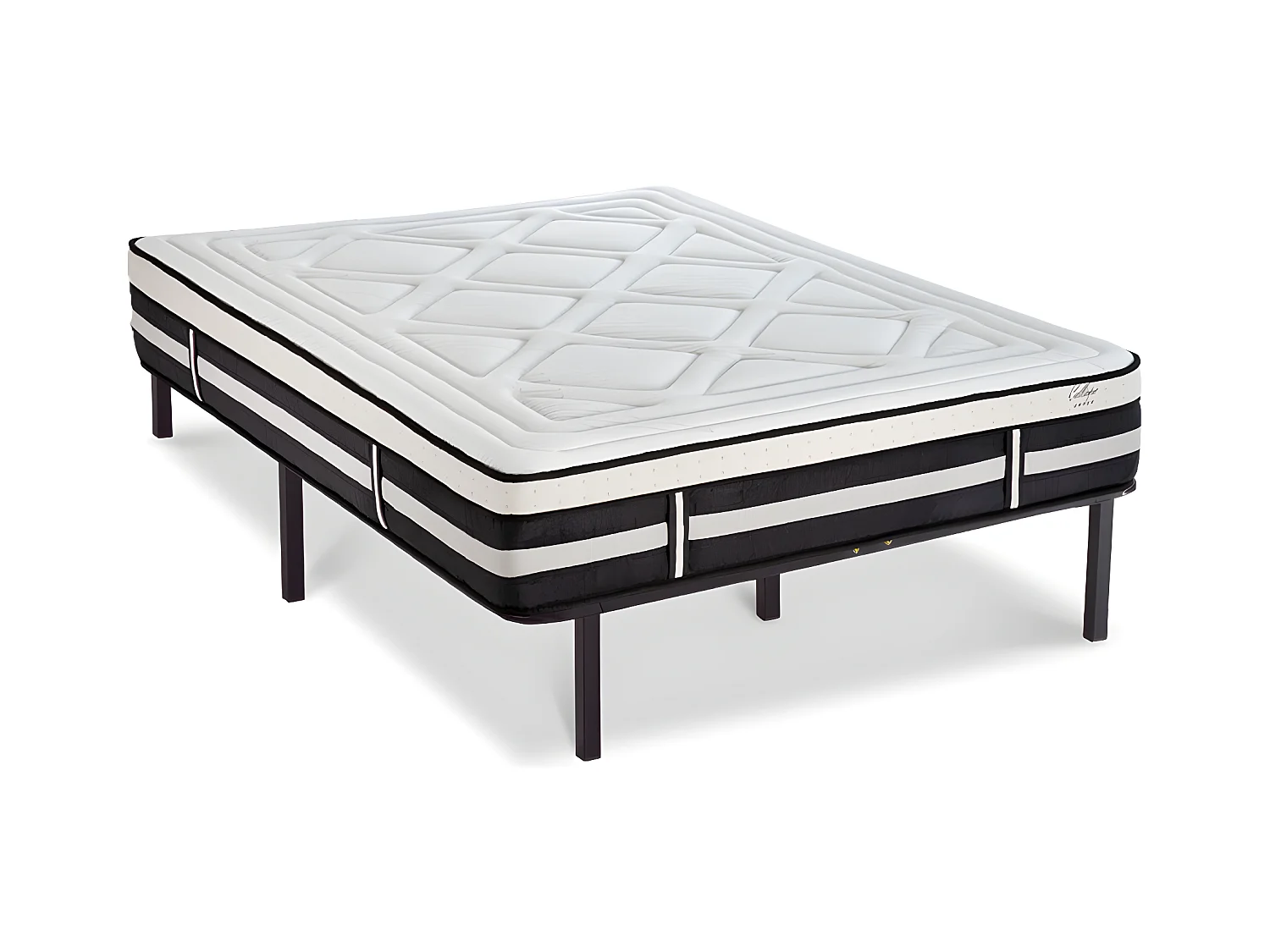 Ensemble Matelas Calliope Mousse  Accueil Mémoire de forme et sommier cadre métal 140x190cm