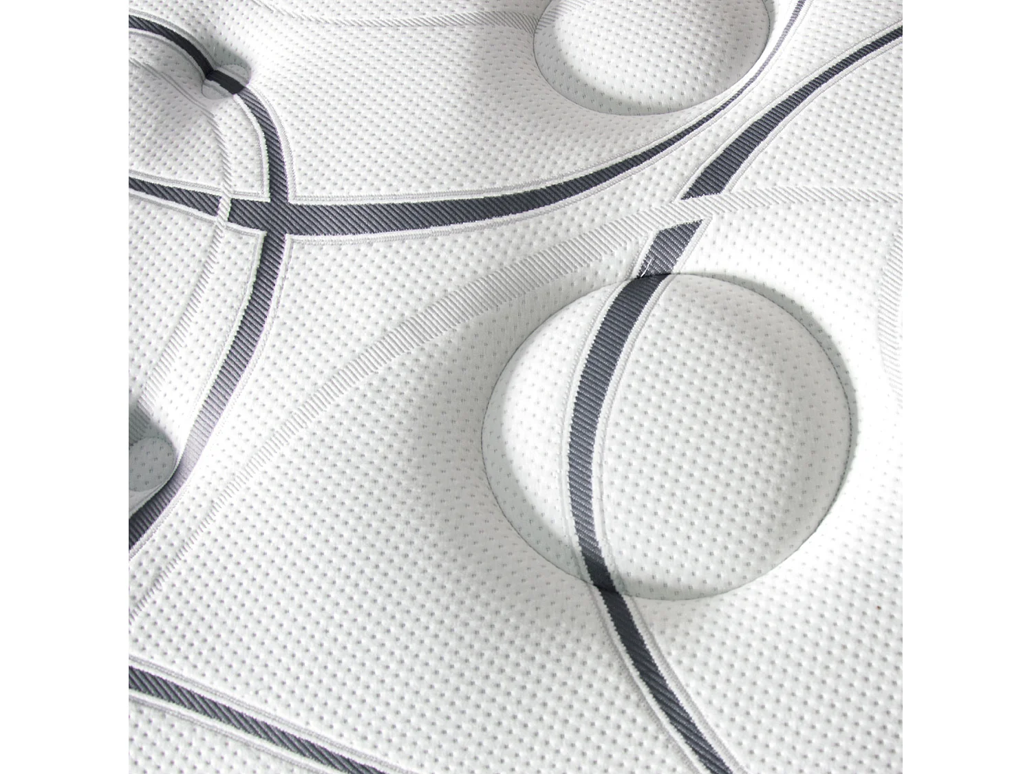 Ensemble Concorde 140x190 cm + sommier bois blanc - Ressorts + mémoire - Ép. 26 cm