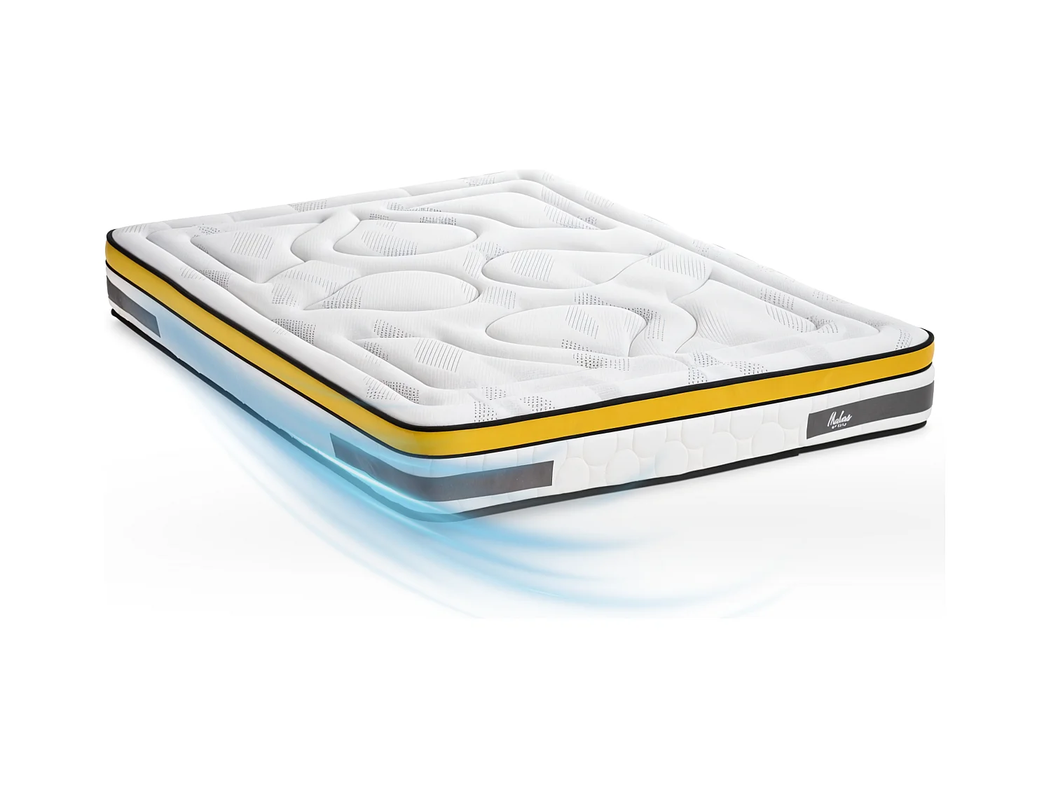 Ensemble Matelas Aubertin Ressorts ensachés Accueil mémoire et sommier cadre métal - 140 x 200 cm