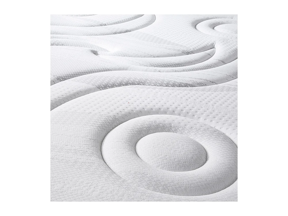 Ensemble Matelas Quintessence Mousse  Accueil Mémoire Cocooning 30cm et sommier bois blanc 140x190cm