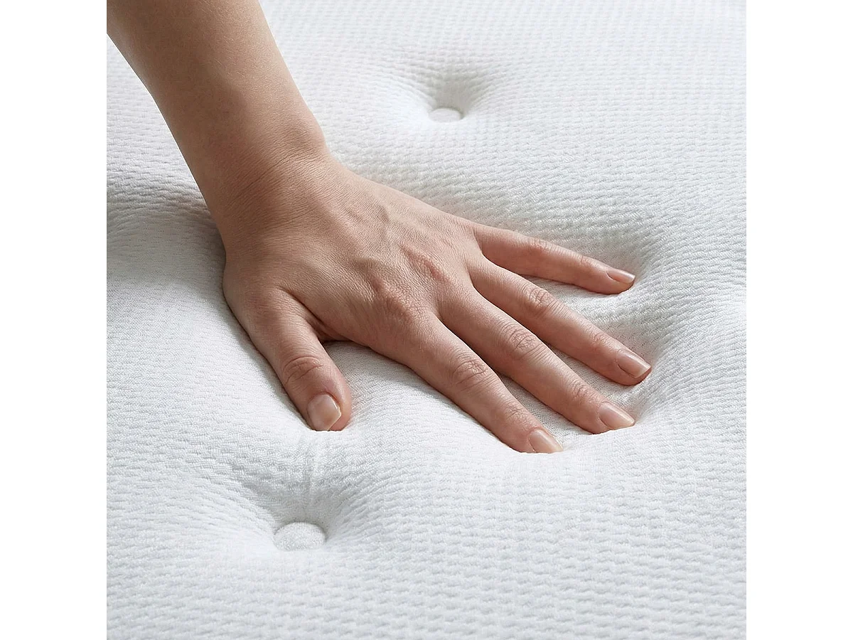 Ensemble Emeraude 140x190 cm + sommier bois - Mousse mémoire - Ép. 24 cm