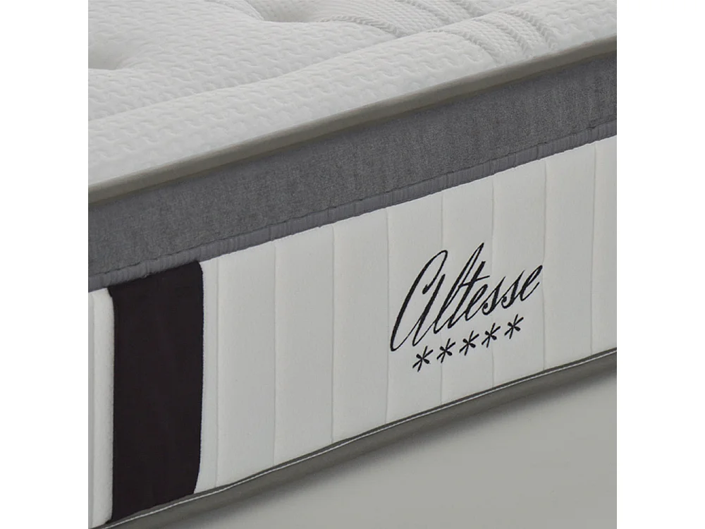 Ensemble Altesse 160x200 cm + sommier bois noir - Mousse HD mémoire - Ép. 26 cm