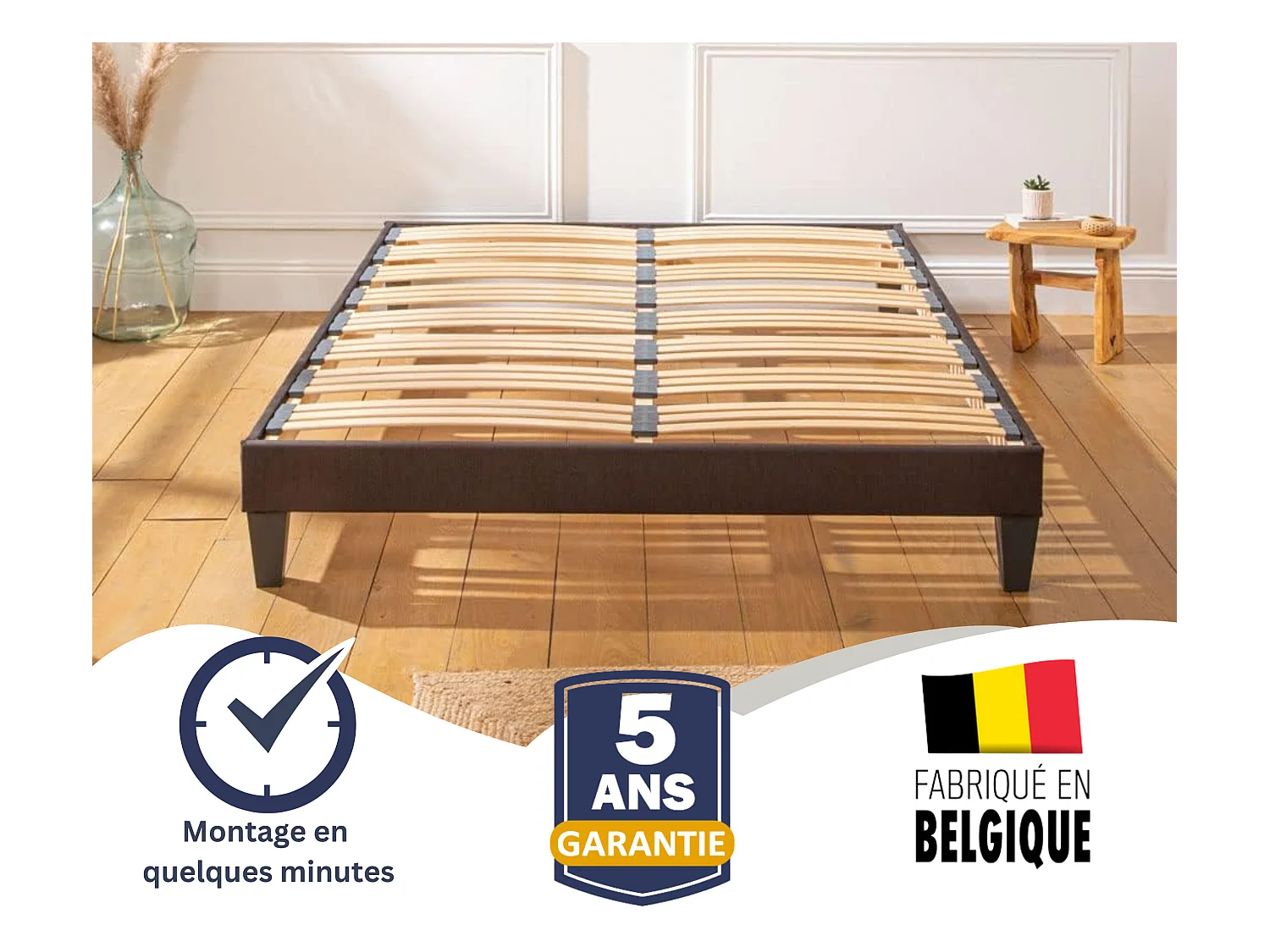 Ensemble Matelas Altesse Mousse  Accueil Mémoire de Forme Ferme et sommier en kit 140x190cm