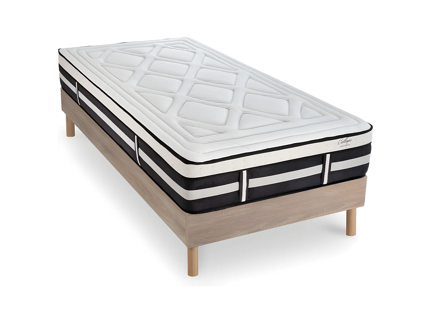 Matelas Calliope Mousse Haute densité Accueil Mémoire de forme et sommier kit bois - 90 x190 cm