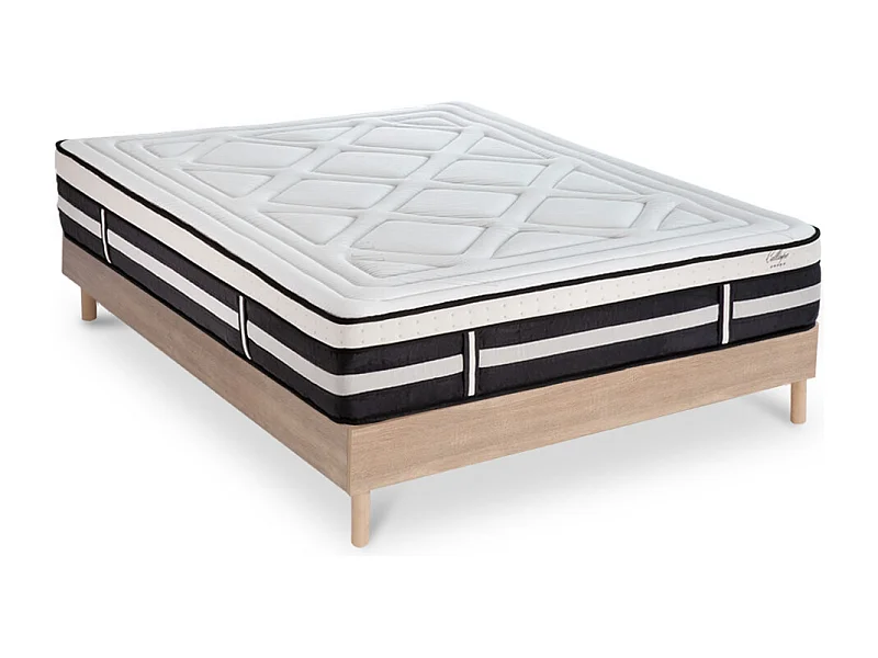 Matelas Calliope Mousse Haute densité Accueil Mémoire de forme et sommier kit bois - 90 x190 cm
