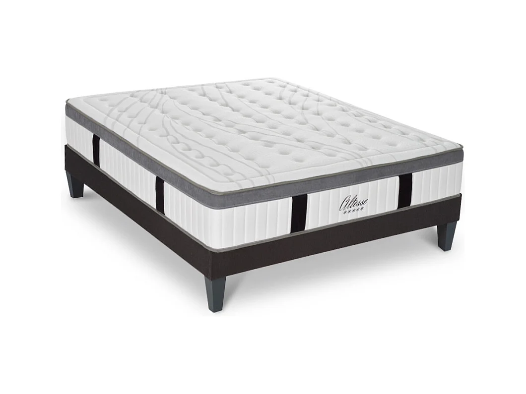 Ensemble Matelas Altesse Mousse  Accueil Mémoire de Forme Ferme et sommier en kit 140x200cm