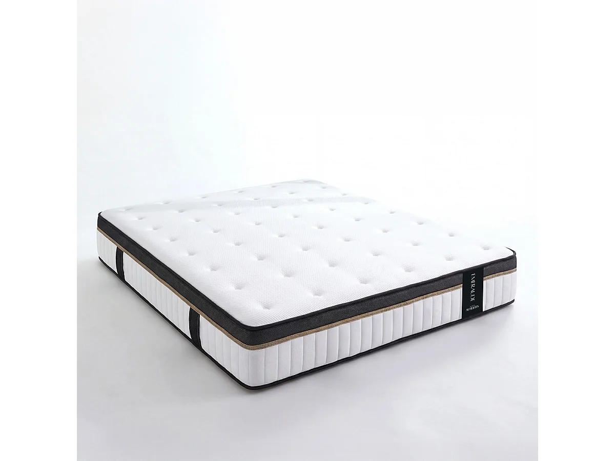 Ensemble Emeraude 90x190 cm + sommier bois - Mousse mémoire - Ép. 24 cm