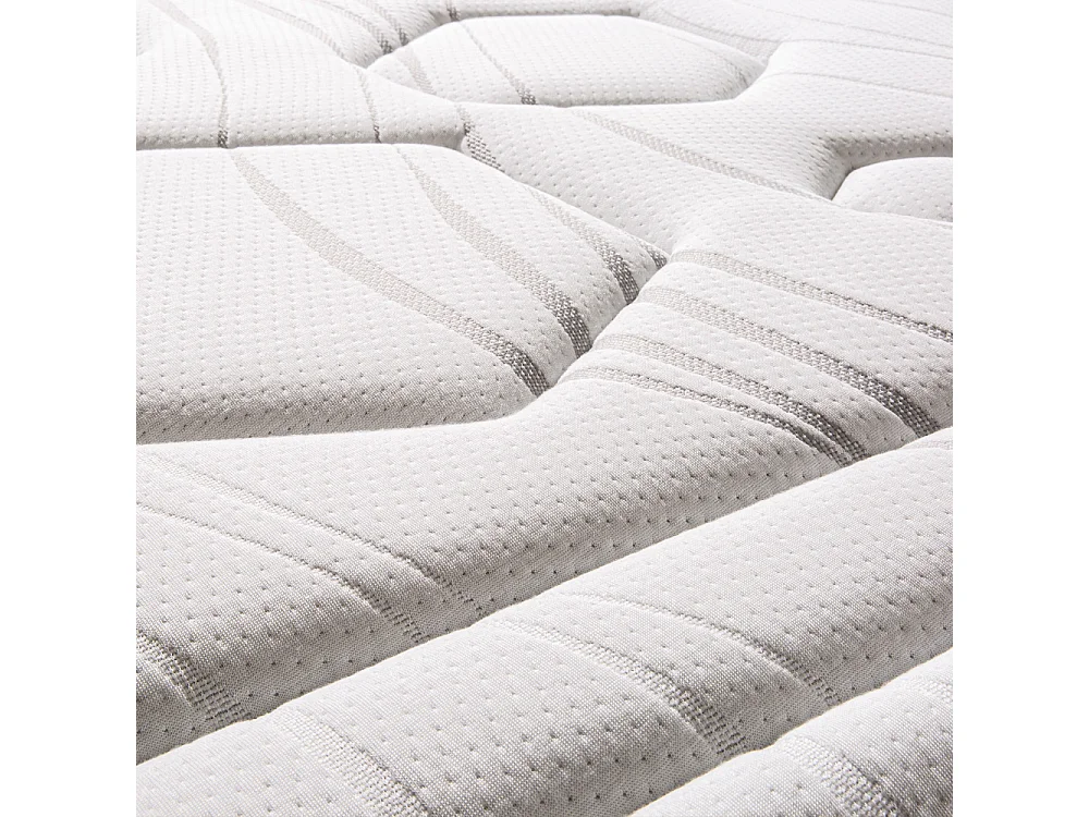 Ensemble Matelas Dolce Vita Ressorts ensachés Accueil mémoire 28cm et Sommier Bois Blanc 160x200cm