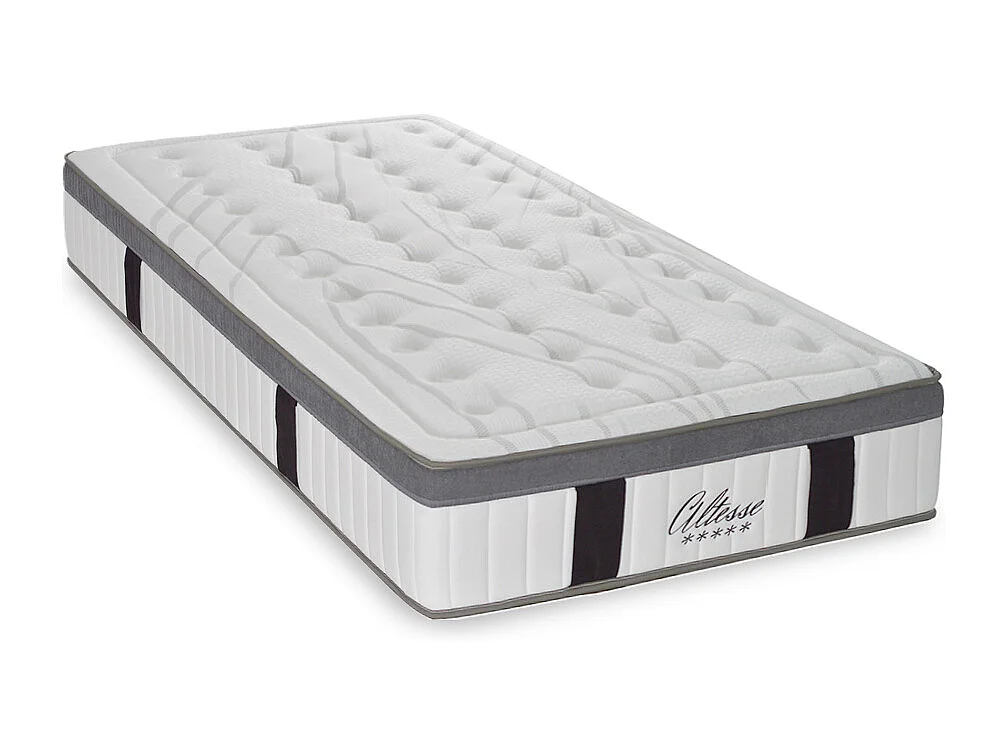 Ensemble Matelas Altesse Mousse  Accueil Mémoire - 26 cm et Kit Bois Blanc - 180 x 200 cm