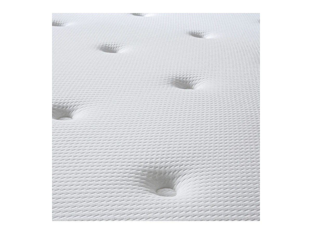 Ensemble Matelas Emeraude Mousse Accueil mémoire moelleux 24 cm et Sommier Bois Blanc - 140x190cm