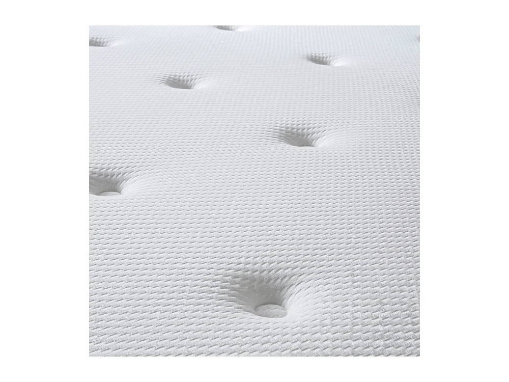 Ensemble Matelas Emeraude Mousse Accueil mémoire moelleux 24 cm et Sommier Bois Blanc - 140x190cm